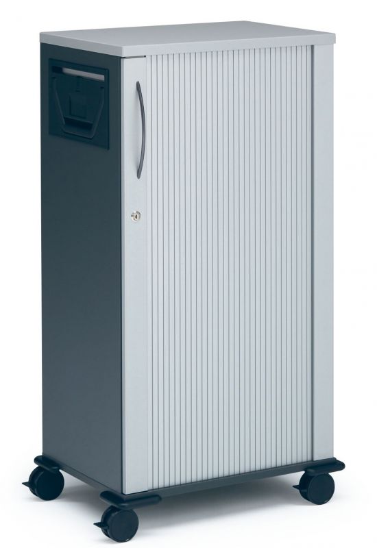 ECO.S-Mobil auf Rollen von König+Neurath: Rollcontainer mit Rollladen, abschließbar und mit Briefeinwurf.